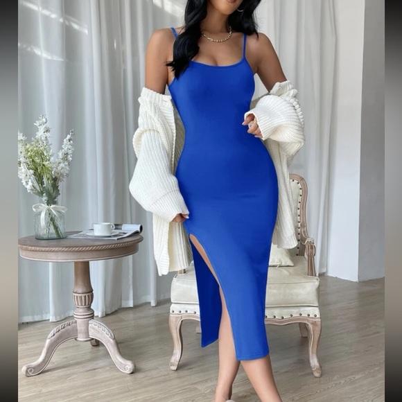 SHEIN Dresses & Skirts - SHEIN Royal Blue Split Thigh Cami Dress